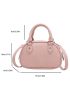 Mini Dome Bag Litchi Embossed PU Pink