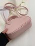 Mini Dome Bag Litchi Embossed PU Pink