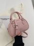 Mini Dome Bag Litchi Embossed PU Pink