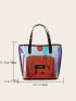 PVC Shoulder Tote Bag Holographic With Inner Pouch Funky, Clear Bag