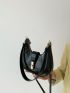 Small Hobo Bag Snakeskin Embossed Turn Lock