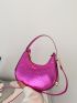 Snakeskin Embossed Hobo Bag Metallic PU Funky