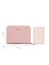 Letter Graphic Card Holder Zipper Pink