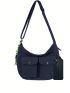 Pocket Front Hobo Bag With Bag Charm Nylon