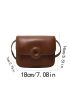 Mini Square Bag Flap PU Brown