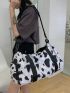 Cow Print Travel Bag Waterproof Medium