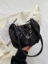 Small Ruched Bag Chain Decor