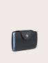 Minimalist Card Holder Snap Button Black