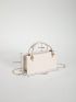 Mini Square Bag Minimalist Knot Decor