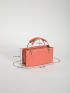 Mini Square Bag Elegant Double Handle Chain PU