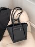 Minimalist Bucket Bag Double Handle Black