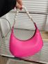 Mini Hobo Bag Pearl Strap Neon Pink