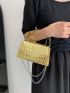 Mini Crocodile Embossed Square Bag Metallic Funky Top Handle