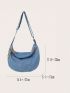 Blue Hobo Bag Large Capacity Denim For Daily