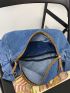 Blue Hobo Bag Large Capacity Denim For Daily