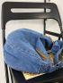 Blue Hobo Bag Large Capacity Denim For Daily