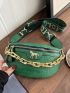 Crocodile Embossed Fanny Pack Medium Green