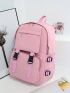 Simple And Versatile Campus Style Backpack, Solid Color, Large Capacity Schoolbag For Primary And Secondary School Students