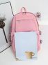 Simple And Versatile Campus Style Backpack, Solid Color, Large Capacity Schoolbag For Primary And Secondary School Students