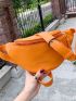 Medium Fanny Pack Orange Fashionable Adjustable Strap For Daily