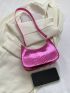 Mini Hobo Bag Snakeskin Embossed Metallic PU Funky