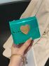 Mini Flap Square Bag Heart Decor Metallic Funky