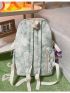 Letter Graphic Classic Backpack Medium Release Buckle Decor For School