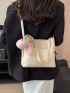 Letter Embossed Bucket Bag Button Detail Fashion With Cartoon Charm