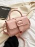 Mini Buckle Decor Square Bag Top Handle Fashion