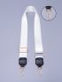 Buckle Decor Bag Strap Fashion White