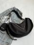 Chain Decor Hobo Bag With Coin Purse Solid