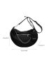 Chain Decor Hobo Bag With Coin Purse Solid