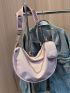 Chain Decor Hobo Bag With Coin Purse Solid