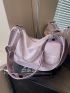 Chain Decor Hobo Bag With Coin Purse Solid