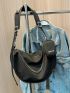 Chain Decor Hobo Bag With Coin Purse Solid