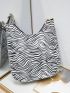 Medium Hobo Bag Zebra Striped Pattern