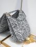 Medium Hobo Bag Zebra Striped Pattern