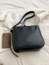 Letter Embossed Square Bag Minimalist Pu