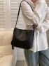 Letter Embossed Square Bag Minimalist Pu