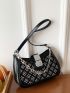 Small Hobo Bag Studded & Chain Decor