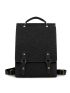 Medium Flap Backpack Black Fashionable Adjustable Strap For Daily