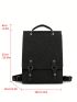 Medium Flap Backpack Black Fashionable Adjustable Strap For Daily