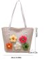 Medium Straw Bag Flower Decor Vacation