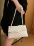 Small Flap Shoulder Tote Bag Quilted Pattern Elegant