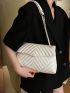 Small Flap Shoulder Tote Bag Quilted Pattern Elegant