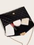 Quilted Pattern Envelope Bag Metal Decor