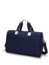 Quilted Travel Bag Double Handle Medium Blue