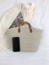 Oversized Straw Bag Double Handle For Vacation