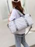 Two Tone Travel Bag Plaid Pattern