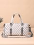 Two Tone Travel Bag Plaid Pattern